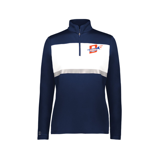 [222791.301.XS-LOGO3] Ladies Bold 1/4 Zip Pullover (Female Adult XS, Navy, Logo 3)