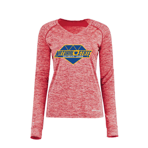 [222770.T20.XS-LOGO2] Ladies Electric Long Sleeve Shirt (Female Adult XS, Red, Logo 2)