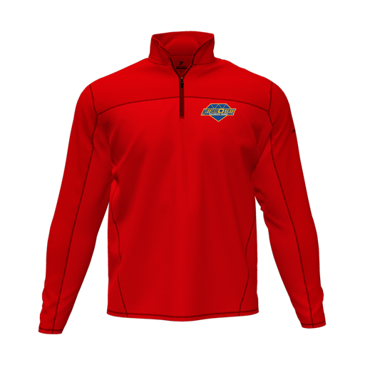 [CUS-DFW-QTRZ-PER-LSL-RED-AS-LOGO2] Quarter Zip Pullover (Adult S, Red, Logo 2)