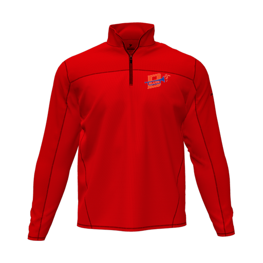 [CUS-DFW-QTRZ-PER-LSL-RED-AS-LOGO3] Quarter Zip Pullover (Adult S, Red, Logo 3)
