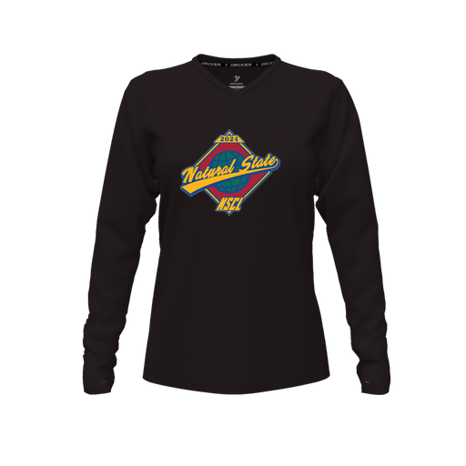 [FTLVCFBK-FYXS-LOGO1] Comfort T-Shirt (Female Youth XS, Black, V Neck, Logo 1, Long Sleeve)