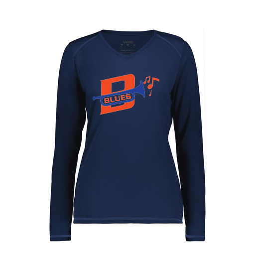 [6847.065.XS-LOGO3] Women's SoftTouch Long Sleeve (Female Adult XS, Navy, Logo 3)