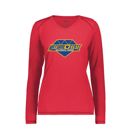 [6847.083.XS-LOGO2] Women's SoftTouch Long Sleeve (Female Adult XS, Red, Logo 2)