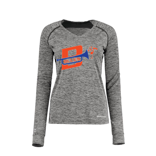 [222770.K94.XS-LOGO3] Ladies Electric Long Sleeve Shirt (Female Adult XS, Black, Logo 3)