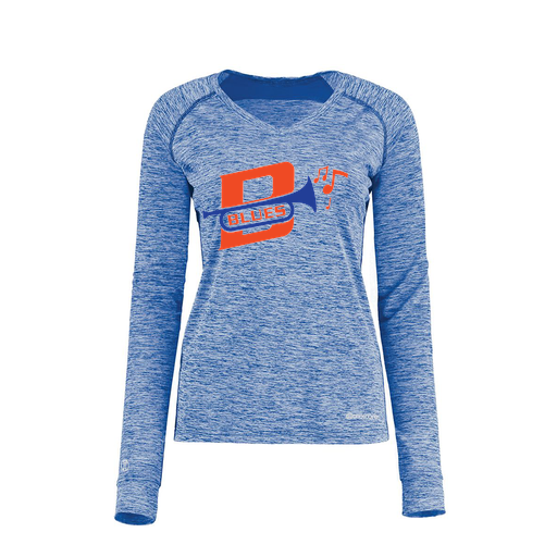 [222770.U55.XS-LOGO3] Ladies Electric Long Sleeve Shirt (Female Adult XS, Royal, Logo 3)