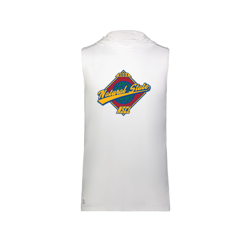 [222590.005.XS-LOGO1] Men's CoolDry Sleeveless Hoodie (Adult XS, White, Logo 1)