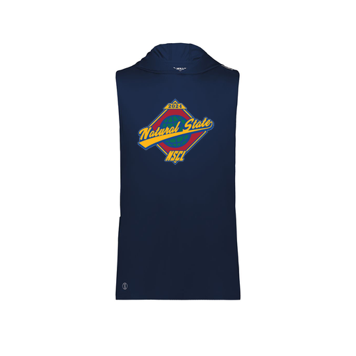 [222590.065.XS-LOGO1] Men's CoolDry Sleeveless Hoodie (Adult XS, Navy, Logo 1)