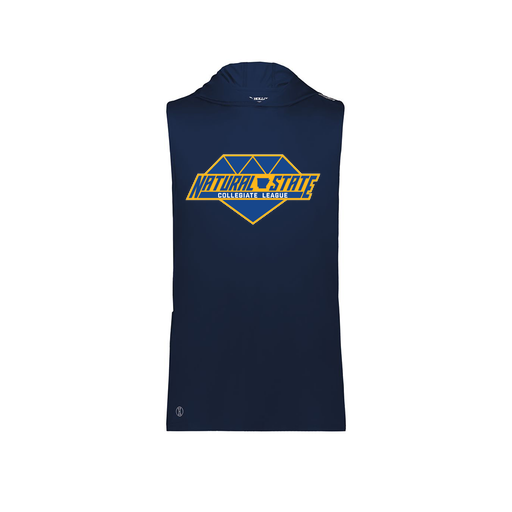 [222590.065.XS-LOGO2] Men's CoolDry Sleeveless Hoodie (Adult XS, Navy, Logo 2)