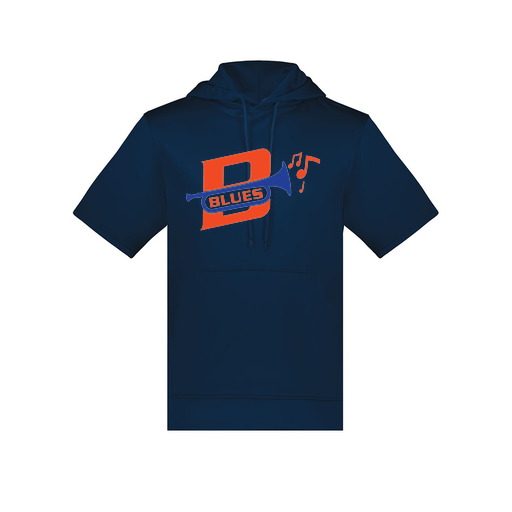 [6871.065.S-LOGO3] Men's Dri Fit Short Sleeve Hoodie (Adult S, Navy, Logo 3)
