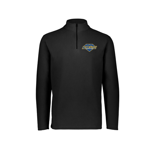 [6863.080.XS-LOGO2] Men's MicroFleece 1/4 Zip Pullover (Adult XS, Black, Logo 2)