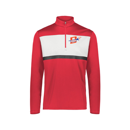 [222691.T20.S-LOGO3] Youth Bold 1/4 Zip Pullover (Youth S, Red, Logo 3)