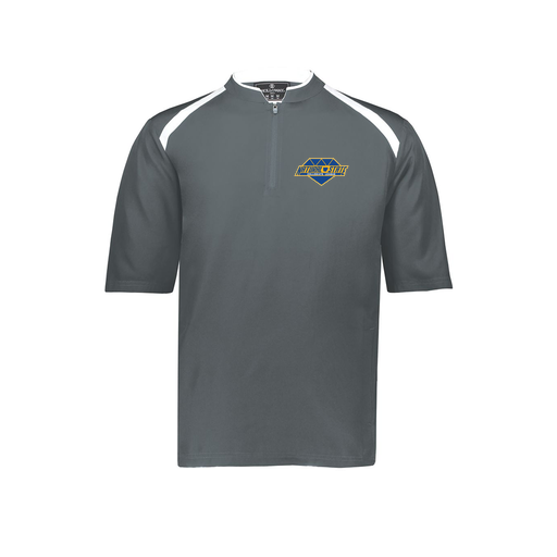 [229681-YS-GRY-LOGO2] Youth Dugout Short Sleeve Pullover (Youth S, Gray, Logo 2)