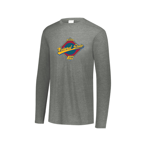 [FTLCUBGY-AXS-LOGO1] Decker Men's Tri-Blend T-Shirt - Long Sleeve (Adult XS, Gray, Logo 1)