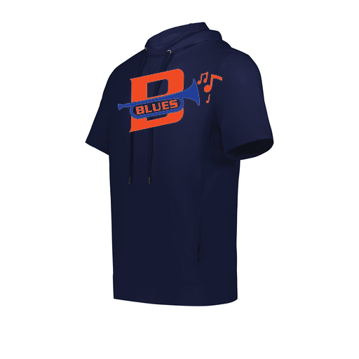 [222505.065.S-LOGO3] Men's Venturs Soft Knit Short Sleeve Hoodie (Adult S, Navy, Logo 3)