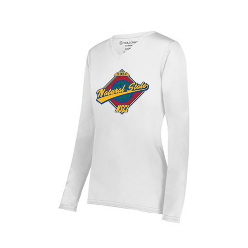 [222824.005.S-LOGO1] Ladies LS Smooth Sport Shirt (Female Adult S, White, Logo 1)