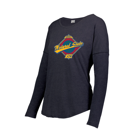 [FTLCUBNV-FAXS-LOGO1] Decker Women's Tri-Blend T-Shirt - Long Sleeve (Female Adult XS, Navy, Logo 1)