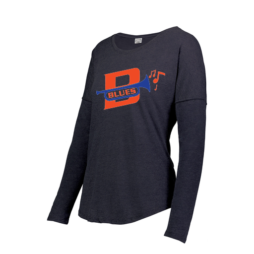 [FTLCUBNV-FAXS-LOGO3] Decker Women's Tri-Blend T-Shirt - Long Sleeve (Female Adult XS, Navy, Logo 3)