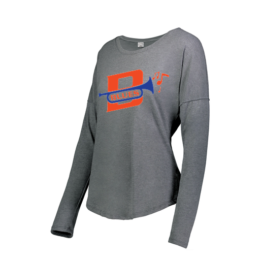 [FTLCUBGY-FAXS-LOGO3] Decker Women's Tri-Blend T-Shirt - Long Sleeve (Female Adult XS, Gray, Logo 3)
